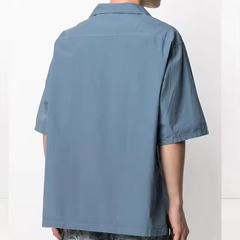 100% cotton mens short sleeve shirts customized spread collar embroidery shirts