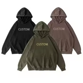 500gsm Custom Print Logo Heavy weight Bulk Oversized French Terry 100% Cotton Vintage Acid Wash Blank Hoodie Sweatshirt
