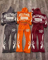 Custom heavyweight fleece vintage sun faded embroidery patch men hoodies set