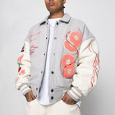 OEM Custom Men Embroidery Patch Warm College Jacket Bomber Letterman Varsity Jacket For Men