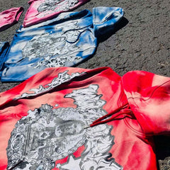 Custom Acid Wash Sweatsuits Two Pieces Fleece Tracksuit Set Oversized Distressed Vintage Flared Sweatpants And Hoodie Set Men