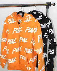 Allover Print Custom Y2K Full Zip Up Foam 3D Logo For Men Oversized Fullzip Full Face ZipUp With all over Puff Print Hoodie