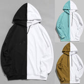 Wholesale Quality Custom 2 Colour 2 Tone Oversised Two Color Split Pullover Half Wholesale Men Fashion Style Hoodies