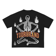 heavyweight 260 gsm 100% cotton graphic silk screen print dtg print vintage men shirt men tees