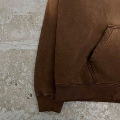 Custom sun faded acid washed full zip up Oversized fit joggers set tracksuit set Wide Hoodie set