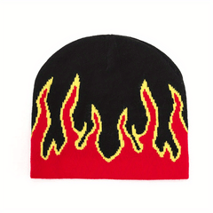 Fashionable Creative Flame Pattern Warm Knitted Hat For Men And Women Outdoor Fashionable Hip-hop Breathable Hat