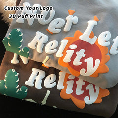 Wholesale Custom 3d Puff Print Hoodi Oversized Men's Pullover Hoodies Sweatshirts Foam Printing Logo Unisex Heavyweight Hoodies