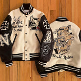 Embroidery Jacket Men Plus Size Custom Letterman Leather Jacket Streetwear Square Collar Coat Bomber Men's Varsity Jackets