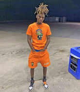 Biker Shorts And T-Shirt Sets Custom Crewneck Jogger Sweat Suits French Terry Cotton Short Sleeve Men Shorts Tracksuit Sets