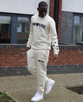 Wholesale Custom Logo Pullover Fleece Tracksuit Joggers 2 Pieces Men Sweatsuit