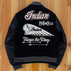 High Quality Custom Street Wear Logo Patch Baseball Jacket Trucker Letterman Base Ball Leather Varcity Varsity Jacket For Men