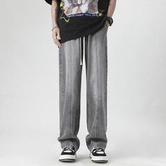 Men's Jeans High Quality Denim Jeans Pant Men ANSKTNable Straight Leg High Waist Denim Jeans Pants