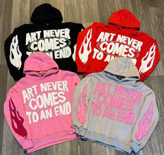 Distressed Applique Embroidery 500GSM Cotton Graphic Heavyweight Vintage crop Hoodies