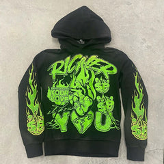 Custom Streetwear Heavyweight Cotton Oversized Sun Faded Hoodie Men High Quality Vintage Screen Print Acid Wash Hoodies