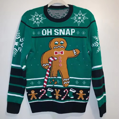 Custom 2022 Holiday Christmas Pullover Sweater Winter Men Knitted Polyester Acrylic Ugly Christmas Sweater Customized