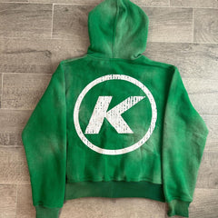 Custom french terry stone washed embroidered patches screen print cropped fit men hoodies