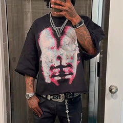 customize streetwear screen printing t shirt organic cotton graphic heavy weight tshirts for men