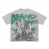 heavyweight 260 gsm 100% cotton graphic silk screen print dtg print vintage men shirt men tees