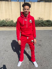 New Design Street Wear Embroidery Stacked Custom Cargo Pants and Hoodie Men Sets Flare Joggers Suits