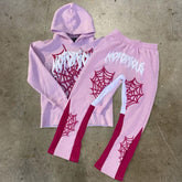 Custom French Terry Good Quality Puff Print Y2K No Hem Cropped Pink Hoodies en Sweatshirts Voor Heren
