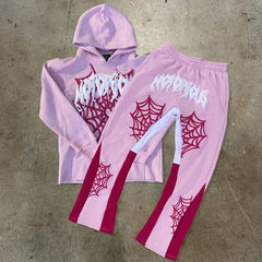 Custom French Terry Good Quality Puff Print Y2K No Hem Cropped Pink Hoodies en Sweatshirts Voor Heren