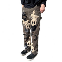 High Quality Boyfriend Loose Fit Casual Denim Outfits Embroidery Mens Jeans