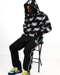 Allover Print Custom Y2K Full Zip Up Foam 3D Logo For Men Oversized Fullzip Full Face ZipUp With all over Puff Print Hoodie