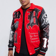 Custom bomber varisty jacket winter leather sleeves wool baseball letterman vintage varsity jacket for men