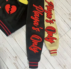 Custom Logo streetwear Letter Man Baseball Wool Men Black Cropped Jacket Chenille Embroidery Patch Varsity Jacket Manufacturers