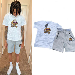 OEM Custom Casual Training Tracksuit Two Piece Set Men Short Sets For Men