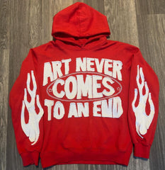 Distressed Applique Embroidery 500GSM Cotton Graphic Heavyweight Vintage crop Hoodies