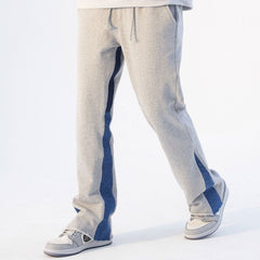 Custom New Casual Mens Flared Pant Streetwear Staked Joggers Cotton Elastic Waistband Flare Sweatpants