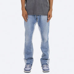 2022 custom men's clothing fashion vintage flare jeans mens jeans pants in blue