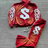 500gsm heavyweight Custom design street wear distressed sun faded men tracksuit