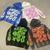 Custom Streetwear Heavyweight Cotton Oversized Sun Faded Hoodie Men High Quality Vintage Screen Print Acid Wash Hoodies