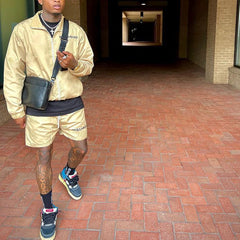 Custom mens clothing short and jacket jogger set two piece zipper polyester windbreaker tracksuit short set