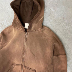Streetwear Hoodie Cotton French Terry Acid Wash Vintage Custom Logo Oversized Stone Wash Sun Faded Distressed Hoodies