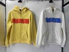 Custom sweatshirt total full face zip up cotton 3d puff print hoodie for men