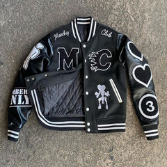 Oem Manufacturer High Quality Chenille Embroidery Men College Custom Baseball Bomber Letterman crop Leather Varsity Jacket