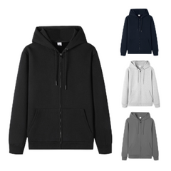 High Quality Fleece Heavyweight Oversized Hoodies Sweatshirts Men Design Custom Black Blank Zip Up Zipper Hoodie