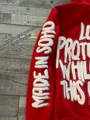 Custom 100%cotton heavyweight full face oversized y2k zip up rhinestone hoodie mens 3d puff printing hoodie manufacturer