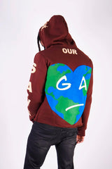 Custom Letter Printing Distressed Oversized Cotton Or Polyester Cut Edge Raw Hem 3D Foam Puff Printed Men Cropped Hoodie