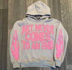 Distressed Applique Embroidery 500GSM Cotton Graphic Heavyweight Vintage crop Hoodies