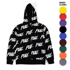 Allover Print Custom Y2K Full Zip Up Foam 3D Logo For Men Oversized Fullzip Full Face ZipUp With all over Puff Print Hoodie