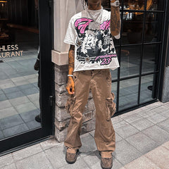 heavyweight 260 gsm 100% cotton graphic silk screen print t shirt men tees