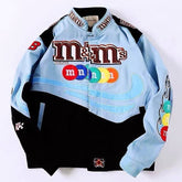 Wholesale OEM Cotton Plus Size Bomber Jacket Custom Men Embroidery Patch Motorcycle Riding Vintage Racing Jacket