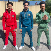 New Design Street Wear Embroidery Stacked Custom Cargo Pants and Hoodie Men Sets Flare Joggers Suits