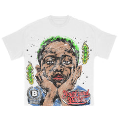 custom heavyweight cotton silk screen print dtg print vintage men shirt men Tshirts 260 gsm 100% cotton graphic tee