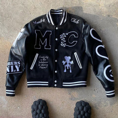 Oem Manufacturer High Quality Chenille Embroidery Men College Custom Baseball Bomber Letterman crop Leather Varsity Jacket