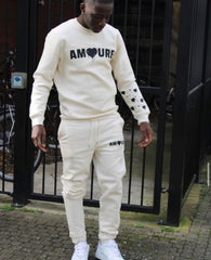 Wholesale Custom Logo Pullover Fleece Tracksuit Joggers 2 Pieces Men Sweatsuit